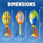 Side profile of the lightweight vortex spin football showing the three fin construction