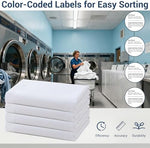 Culve twin flat sheet highlighting the smart color coded hem threads.