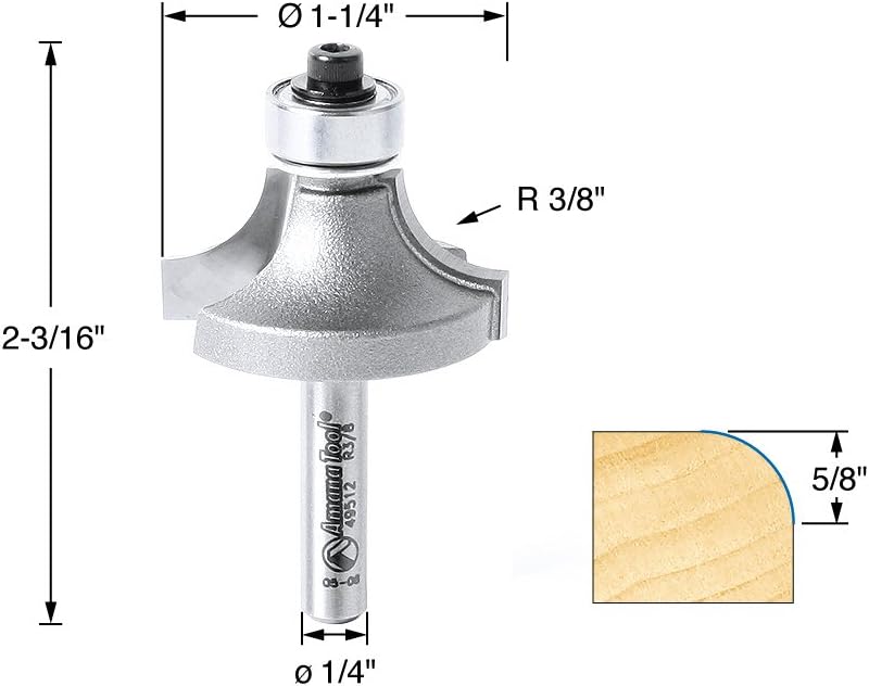 Amana Tool 49512 router bit showing cutting edges