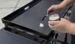 Seasoned blackstone griddle cooking surface after using GriddleMATe conditioner
