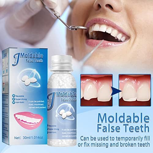 Dental repair beads becoming translucent in hot water for molding.