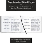 Black leatherette guest book spine and texture detail