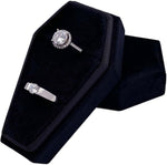 Beatilog gothic coffin ring box front view velvet jewelry holder