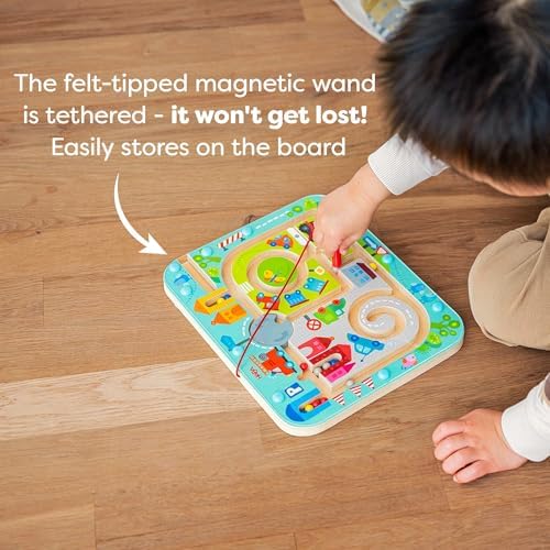 Packaging view of the HABA Town Maze puzzle for preschool learning and color recognition.
