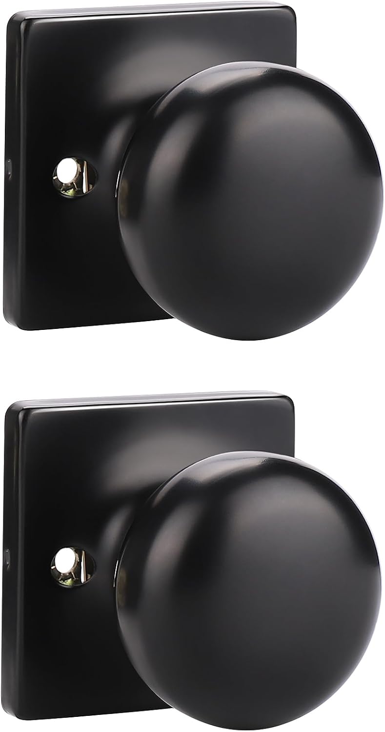 GOBEKOR 1 Pack Dummy Door Knobs Interior Matte Black Single Dummy Door Knob for Closet Round Dummy Knobs for French Doors Single Side Knob - Image 9