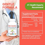 Authentic New Roots Herbal mixed carotenoids softgel capsules showing size and color
