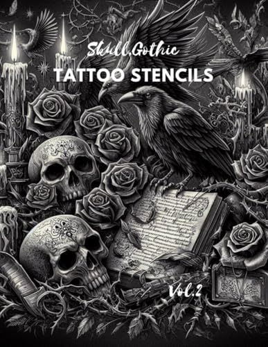 Skull gothic tattoo stencils: Tattoo design - Image 2