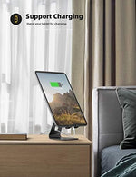 Multi angle adjustable tablet stand showing non slip rubber pads
