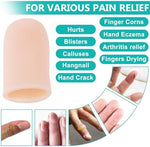 Person wearing silicone finger sleeves while performing household gardening work