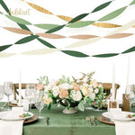 Earth toned aesthetic party streamers roll dimensions and colors.
