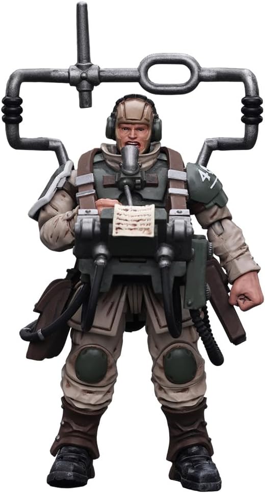 JoyToy Warhammer 40K Astra Militarum Cadian Command Squad Veteran figure front view collectible