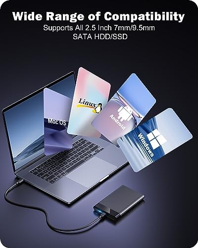 POSUGEAR 6Gbps external drive case back view highlighting the USB Type C port interface