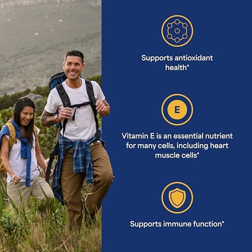 Back label of Puritan's Pride Vitamin E supplement detailing ingredients and recommended daily dosage.
