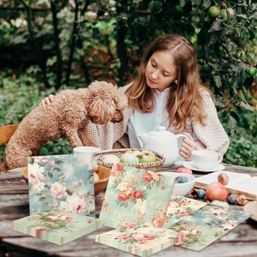 CMUSKO 40 piece floral napkin set for wedding and baby shower