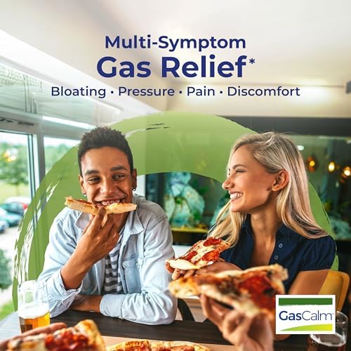 Side view of Boiron GasCalm package detailing directions for gas and bloating relief.