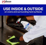 Foaming trigger spray mechanism for even kitchen surface saturation.