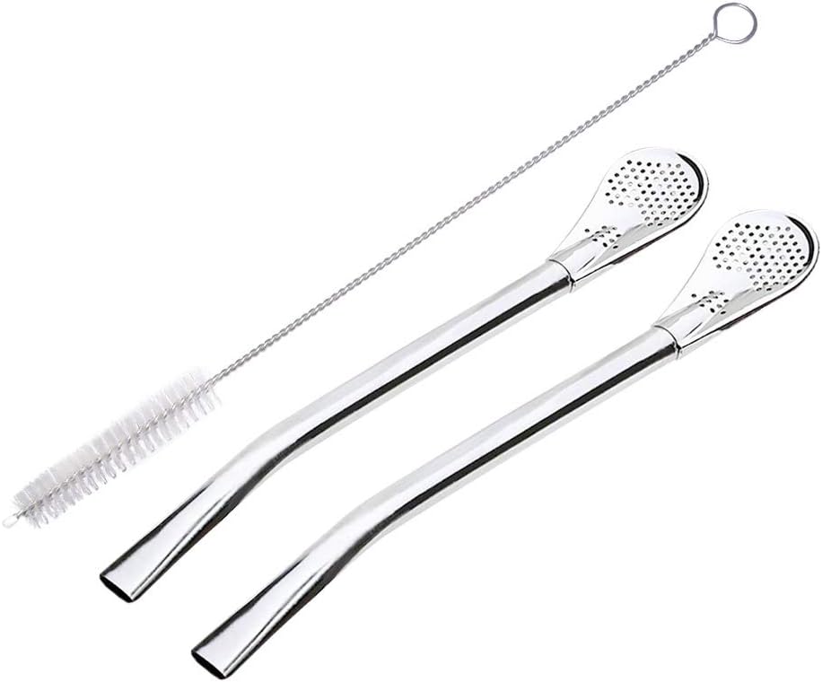 GFDesign Yerba Mate Bombilla Straw front view stainless steel filter