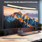 Asymmetric optical design computer light bar showing light beam directed away from screen surface.