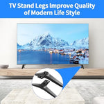 Full installation kit containing two television stand legs and mounting screws