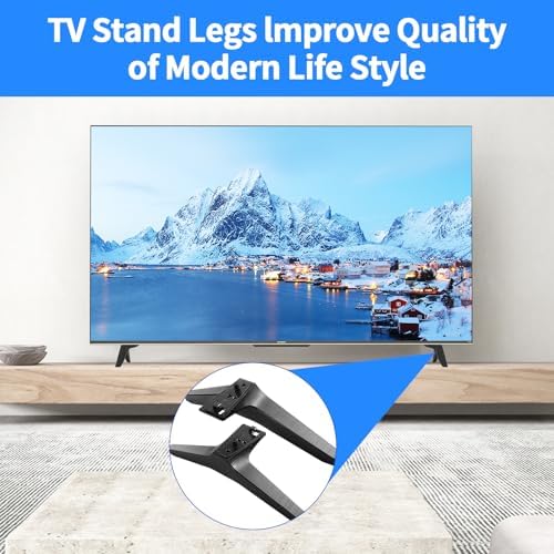 Full installation kit containing two television stand legs and mounting screws