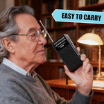 Ycicik radio showing the back clip and battery compartment