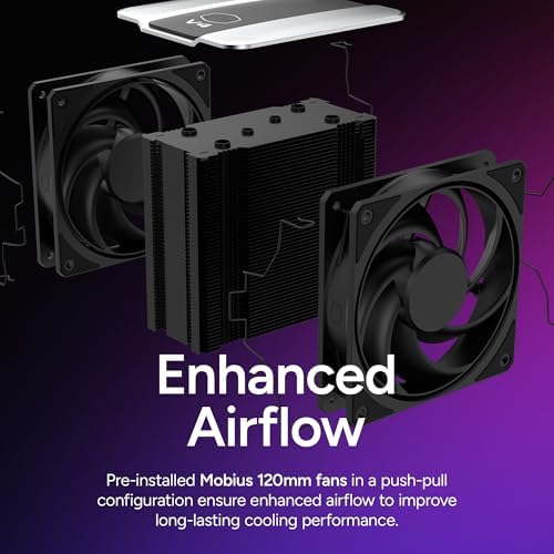 Side profile demonstrating the RAM clearance and dual fan mounting mechanism of the Cooler Master V4 Alpha 3DHP Black.