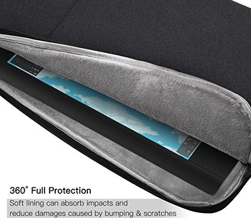Black pen monitor travel sleeve with tuck away side handle being placed into a backpack.