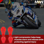 Set of four impact-resistant motorcycle protective pads
