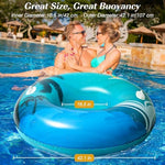 HeySplash inflatable swimming ring with ergonomic handles for adults