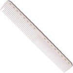 Y.S. Park 332 carbon hair comb close up showing dual-pitch teeth and grip spine