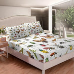 Close up view of the insect patterned fabric texture