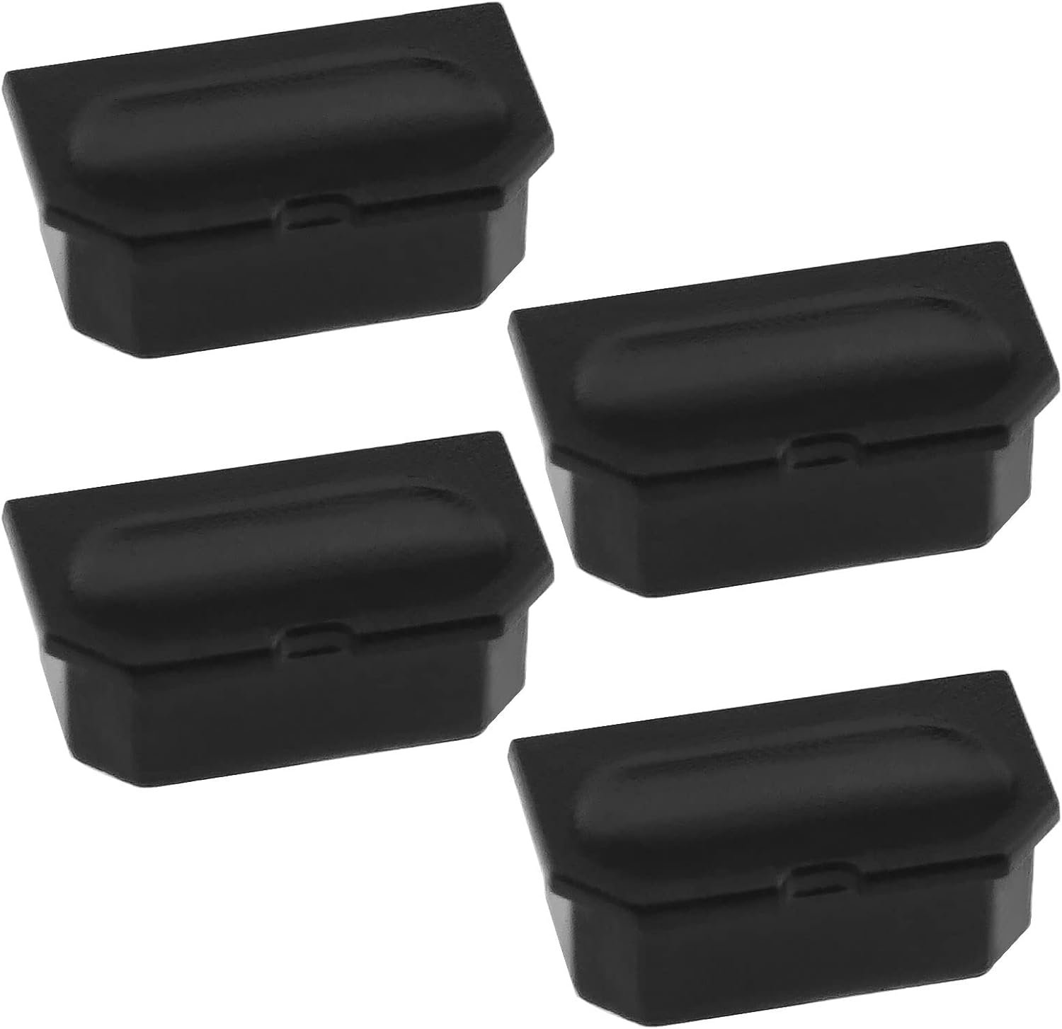 Create Idea Game Boy Classic link port dust cap cover four piece set front view showing black plastic finish.