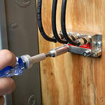 Groword imported hardware tool for safely unlocking tamper resistant outdoor cable television boxes.