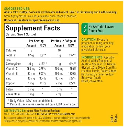Authentic Nature Made Vision USA Imported Eye Vitamins