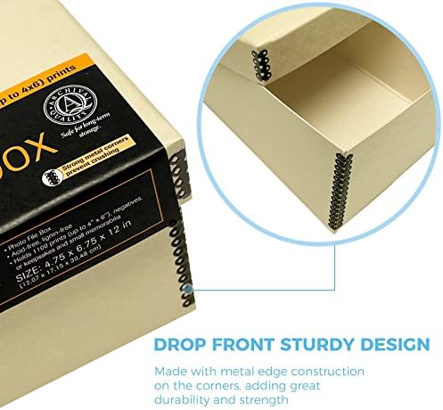 Close up of reinforced metal corners on Lineco storage box