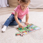 Melissa And Doug early learning toddler puzzle bundle showing Safari and Pets themes close up