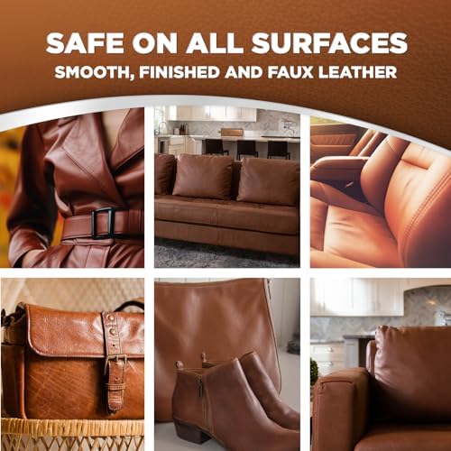 Weiman leather cleaning kit with yellow microfiber cloth for polishing