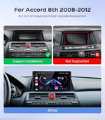 Close up of 10.2 inch IPS touch screen interface on Honda Accord upgrade