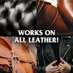 Applying Mr. Leather spray to leather shoes to prevent cracking and fading.