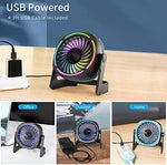 Punoge multi speed personal fan highlighting the compact dimensions and control buttons