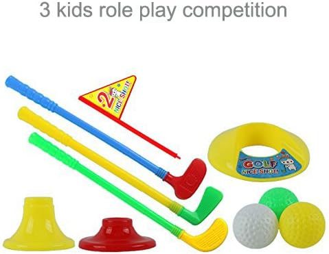 Close up of plastic golf club head and lightweight ball