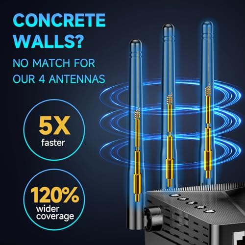 Side view of Qwdqwd WiFi extender for home