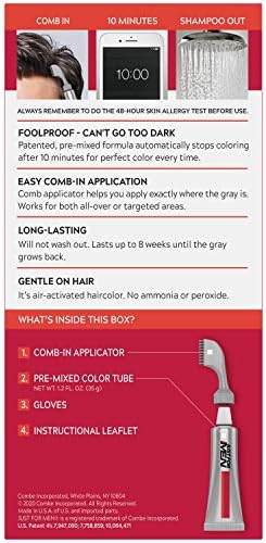 Just for Men Jet Black hair dye application instructions diagram on box