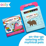 Ooly kids travel coloring set opened displaying nine colorful jumbo crayons.