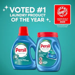 Close up view of authentic pre measured laundry detergent pacs