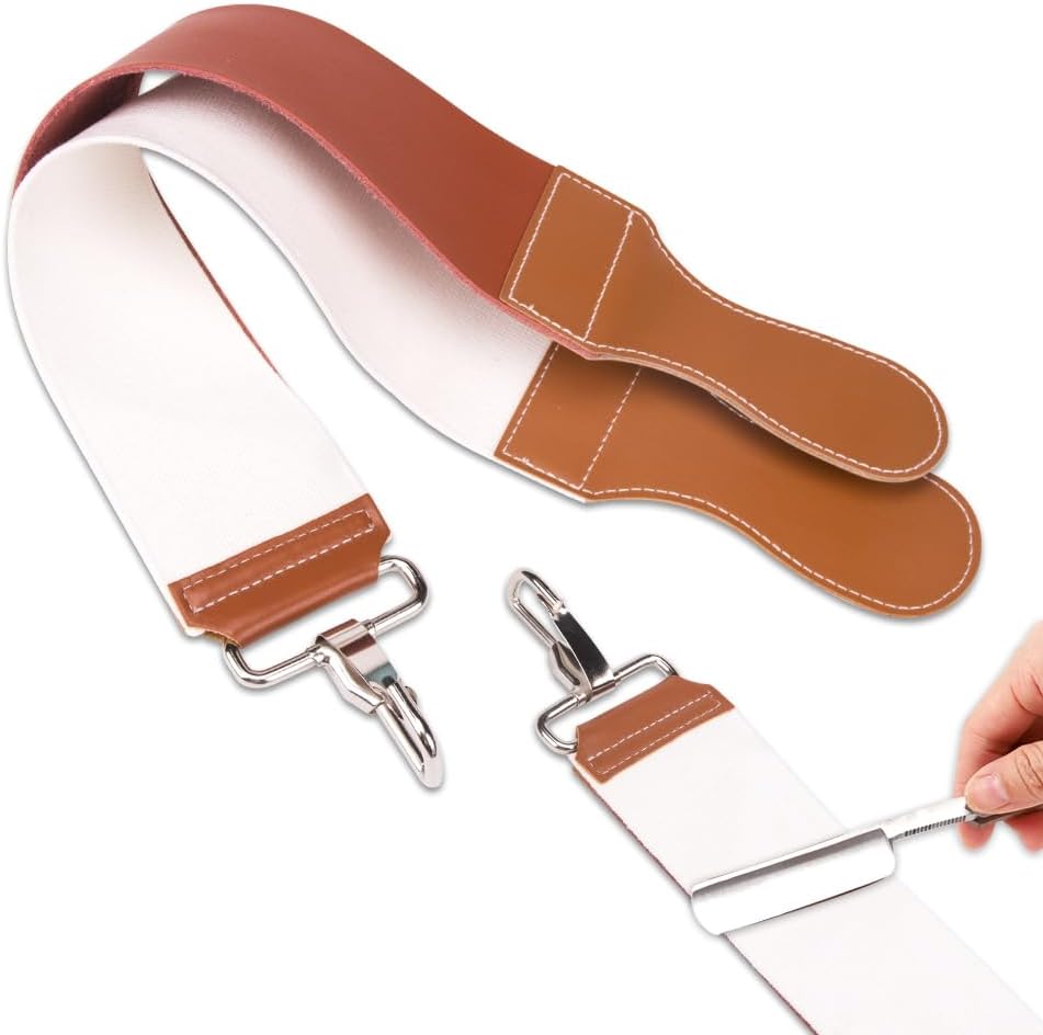 Zorza professional dual-sided leather sharpening strap front view