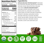 Orgain protein powder nutritional facts label closeup