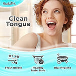 EcoEarth metal tongue cleaner set showing hollow spoon and U-shaped scrapers.