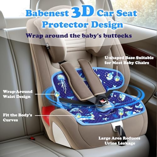 Babenest car seat protector installed in stroller