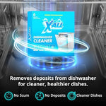 Back of X-All dishwasher cleaner package showing instructions